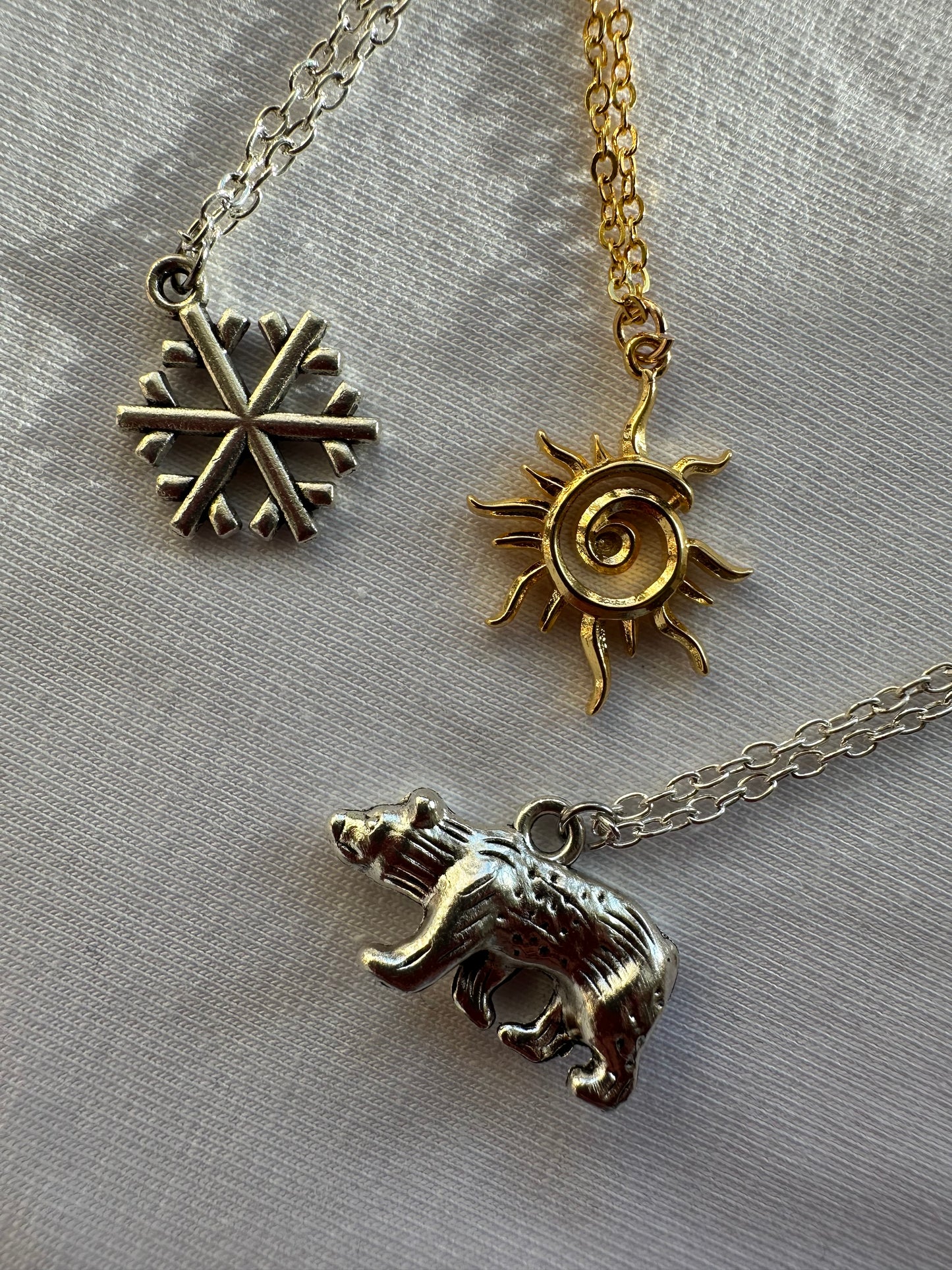 Schneeflocken silber Halskette