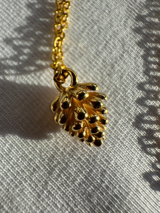 Tannenzapfen gold Halskette