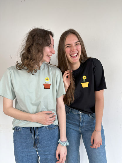 Sonnenblume im Brusttaschentopf