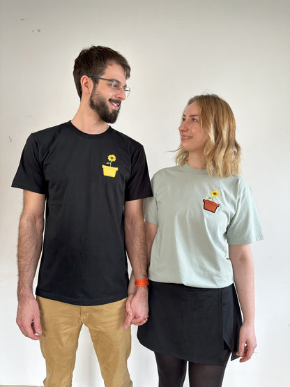 Sonnenblume im Brusttaschentopf