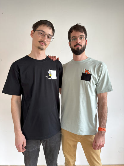 Ratte mit Käse Brusttasche