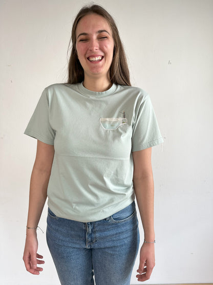 Teebeutelangeln Pettersson und Findus mit Teetassenbrusttasche