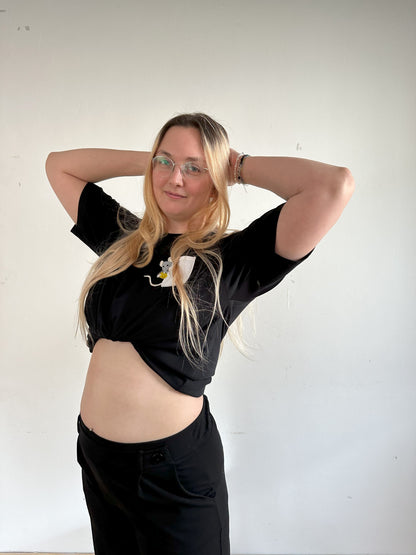 Ratte mit Käse Brusttasche