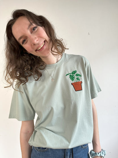 Monstera-Pflanze im Brusttaschentopf