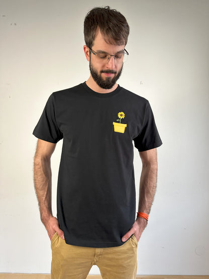 Sonnenblume im Brusttaschentopf