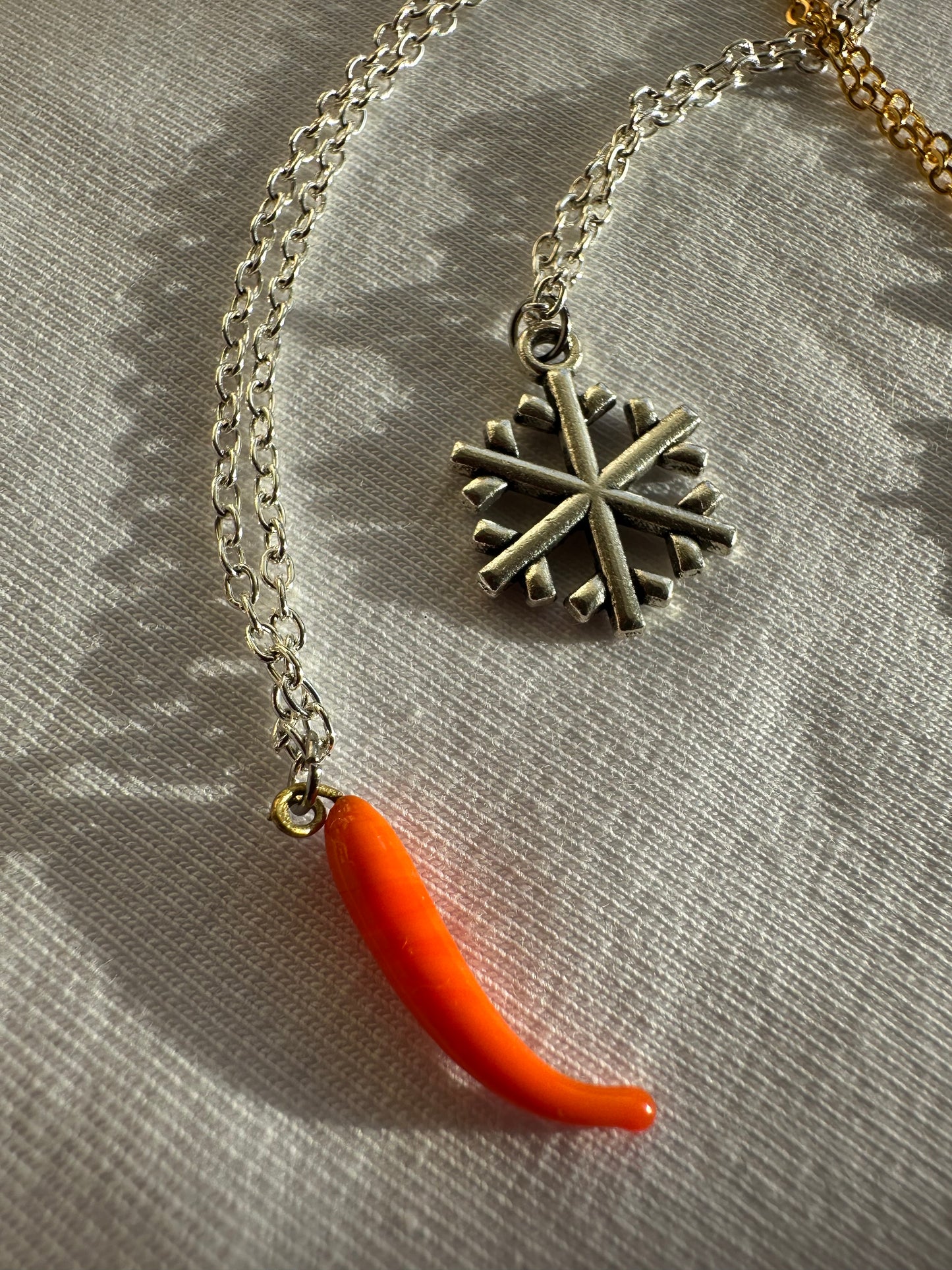 Schneeflocken silber Halskette