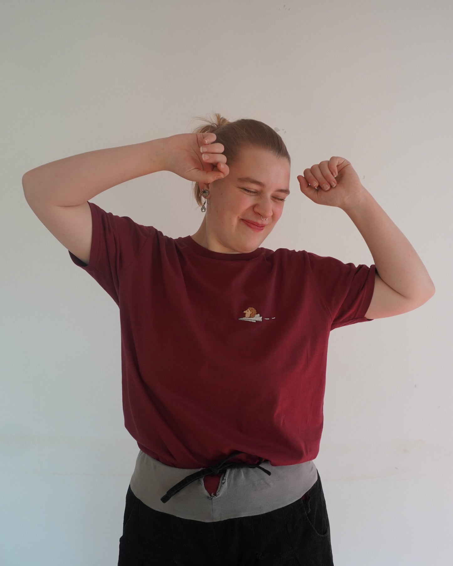 Igel auf Papierflieger