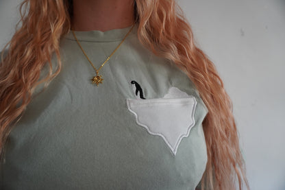 Pinguin auf Eisschollen-Brusttasche