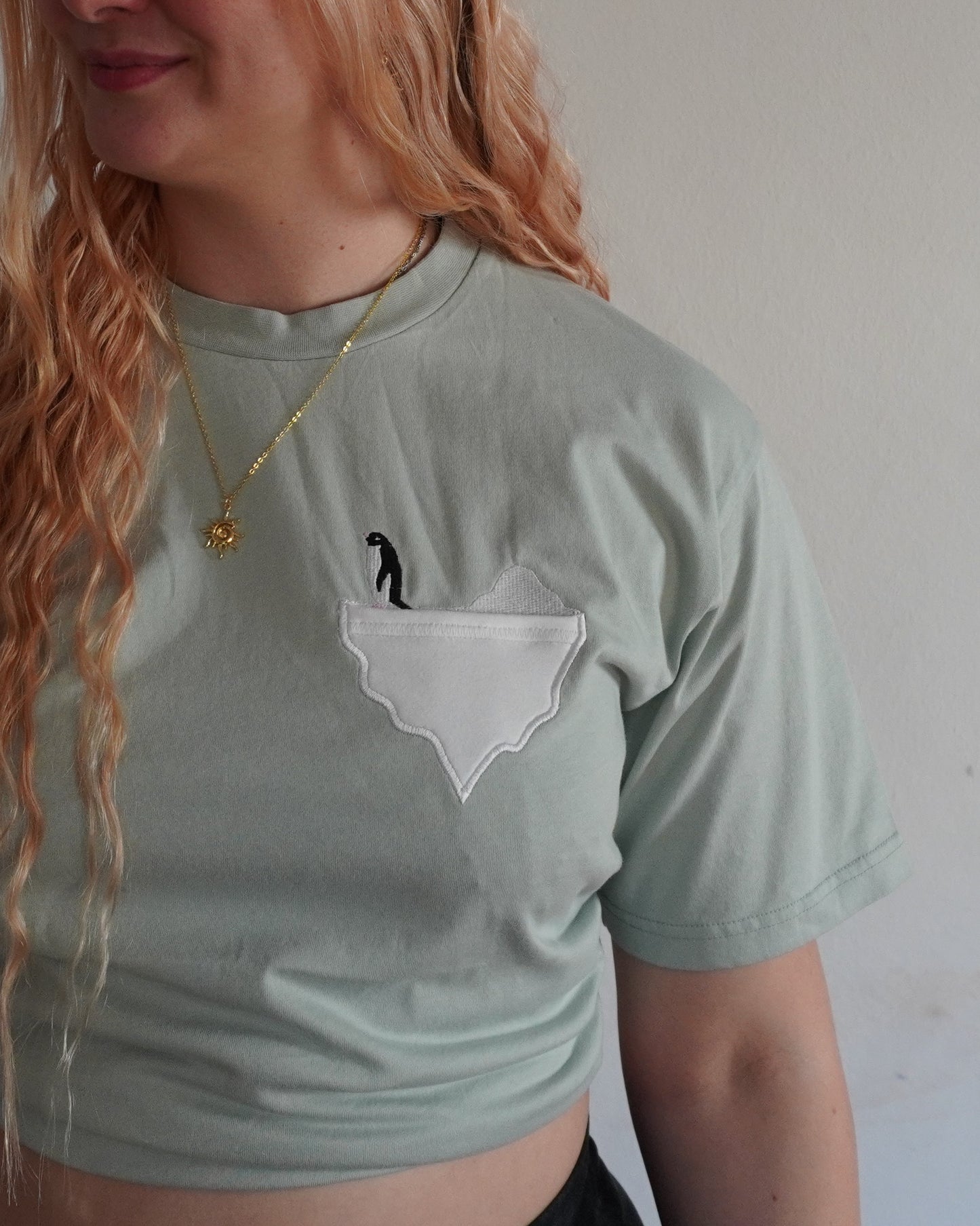 Pinguin auf Eisschollen-Brusttasche