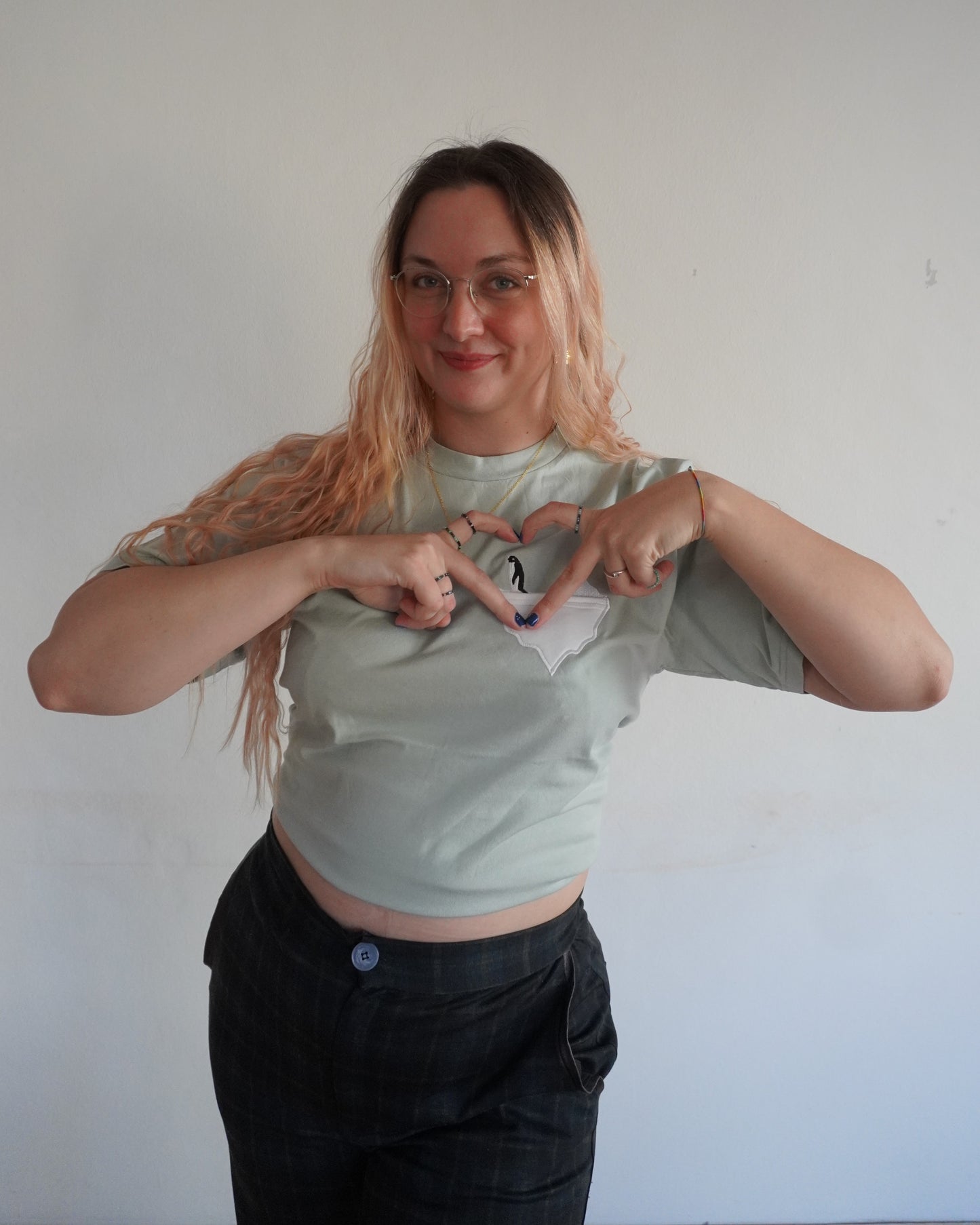 Pinguin auf Eisschollen-Brusttasche