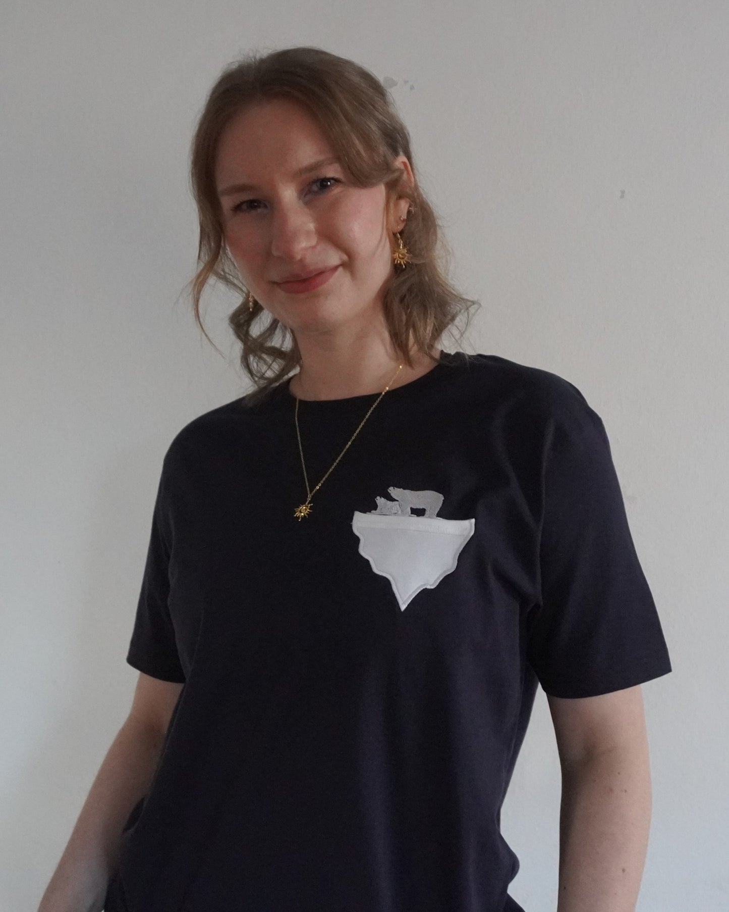 Eisbären auf Eisschollen-Brusttasche